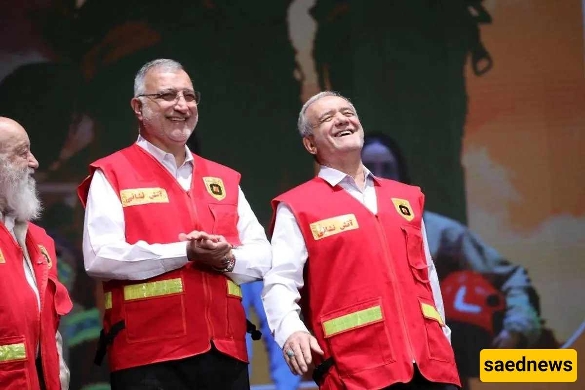 (Photos) When the President and His Election Rival Turned Firefighters! | Interesting Images of Pezeshkian and Zakani on Firefighters’ Day