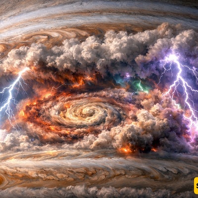 Massive Storms on Jupiter Produce Lightning Up to 100 Times Stronger Than on Earth