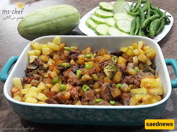 Mushrooms, Potatoes & Broccoli