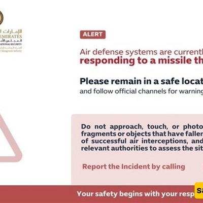 Breaking: Air Defense Systems Activated in the United Arab Emirates