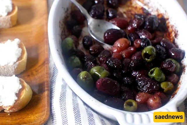roasted grape and olive crostini