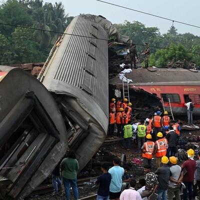 Train Slams Into Truck in Fiery Head-On Collision