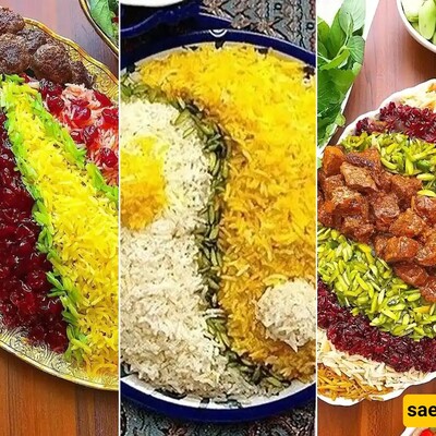 Beautiful Iranian Tricks for Decorating Festive Pilaf / Colorful, Glossy, and Captivating! The rice dish almost speaks to you!