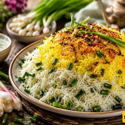 Wild Shallot Rice (Mousir Polo), a Traditional Northern Iranian Dish | A Simple Combination That Creates an Extraordinary Flavor