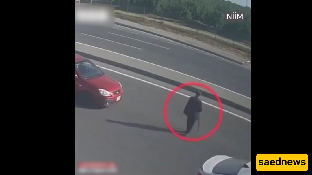 Strange incident today / The moment an old man crossed the street which caused a terrible car rollover.