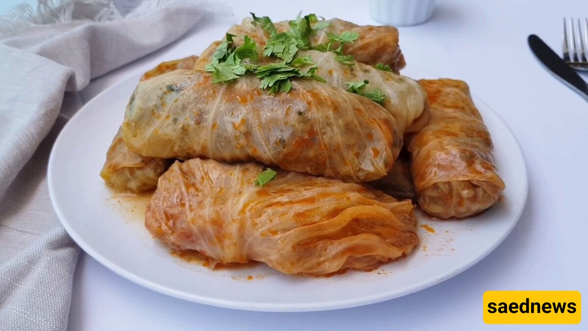 How to Make Stuffed Cabbage Leaves, the Tastiest Traditional and Healthy Dish in Grandma's Style from Tabriz + Special Sauce