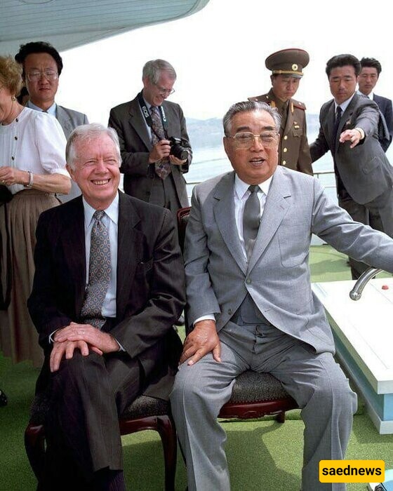 Kim Il Sung with Former U.S. President Jimmy Carter