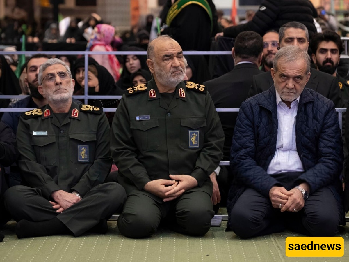 The firm support of the Islamic Revolutionary Guard Corps (IRGC) for the government / The men in green lined up behind Pezeshkian and his administration