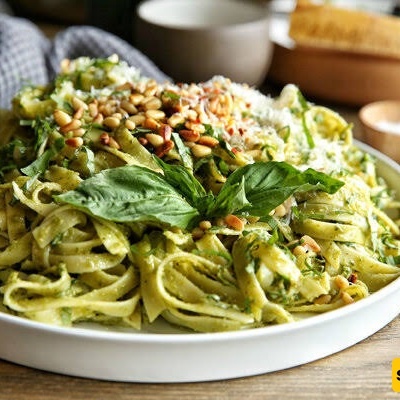 Basil Pasta | How to Make Homemade Pasta with Basil Sauce