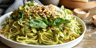 Basil Pasta | How to Make Homemade Pasta with Basil Sauce