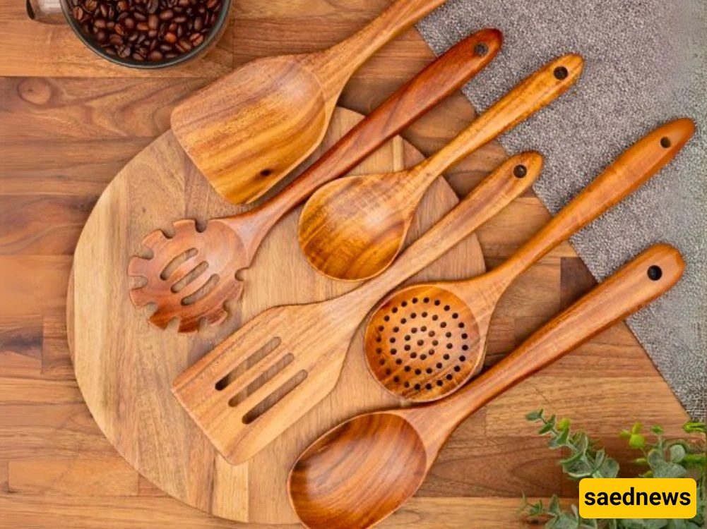 Wooden utensils and cutting board
