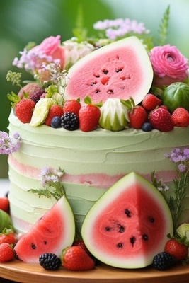 Watermelon Yalda Night Cake (No-Oven Pot Method) – The Easiest Recipe