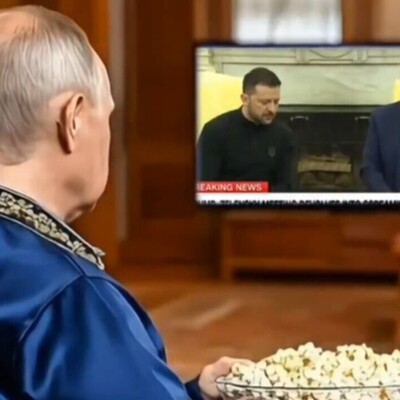 The Result of a Joint Creation of Artificial Intelligence and Trump's Tense Meeting With Zelensky; Putin's Heartfelt Laughter With a Bowl of Popcorn While Watching the Fight + video."