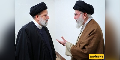 Rare Image Shows Ebrahim Raisi Humbly Paying Respect to the Supreme Leader’s Eldest Son