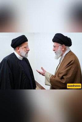 Rare Image Shows Ebrahim Raisi Humbly Paying Respect to the Supreme Leader’s Eldest Son