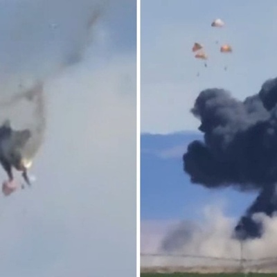 Collision Of Two US Fighter Jets In The Sky; Watch The Moment Of Destruction
