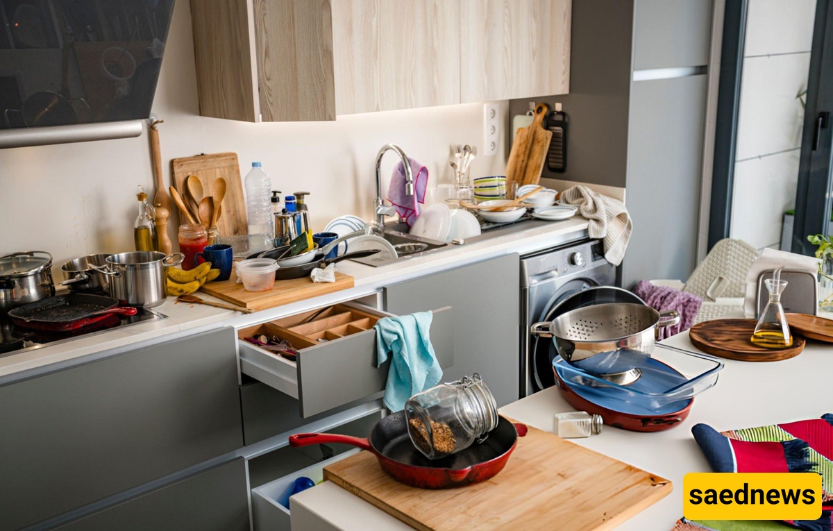 Poor Arrangement Of Kitchen Items