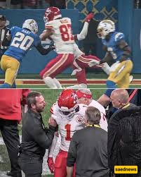 Xavier Worthy and Travis Kelce collision