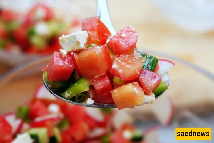 Chopped Vegetable, Watermelon, and Feta Salad!