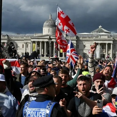 (VIDEO) London Erupts: 110,000 Marchers Clash with Police in Anti-immigration Protest; (Contains Shocking Scenes of Violence on The Streets)