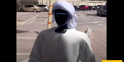 Viral Video: Prayer-Performing Robot in Dubai Goes Viral at Eid al-Adha Ceremony, Seen in Traditional Arab Attire and SUV Arrival 😂
