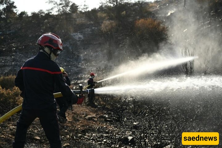 Challenging Day For Firefighters Battling Blaze in France