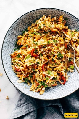 You WILL be Amused by the Explosion of Flavors in Chopped Thai-Inspired Chicken Salad — A Peanut-Lime, Chili-Cilantro Crunch Bowl Perfect for Summer!