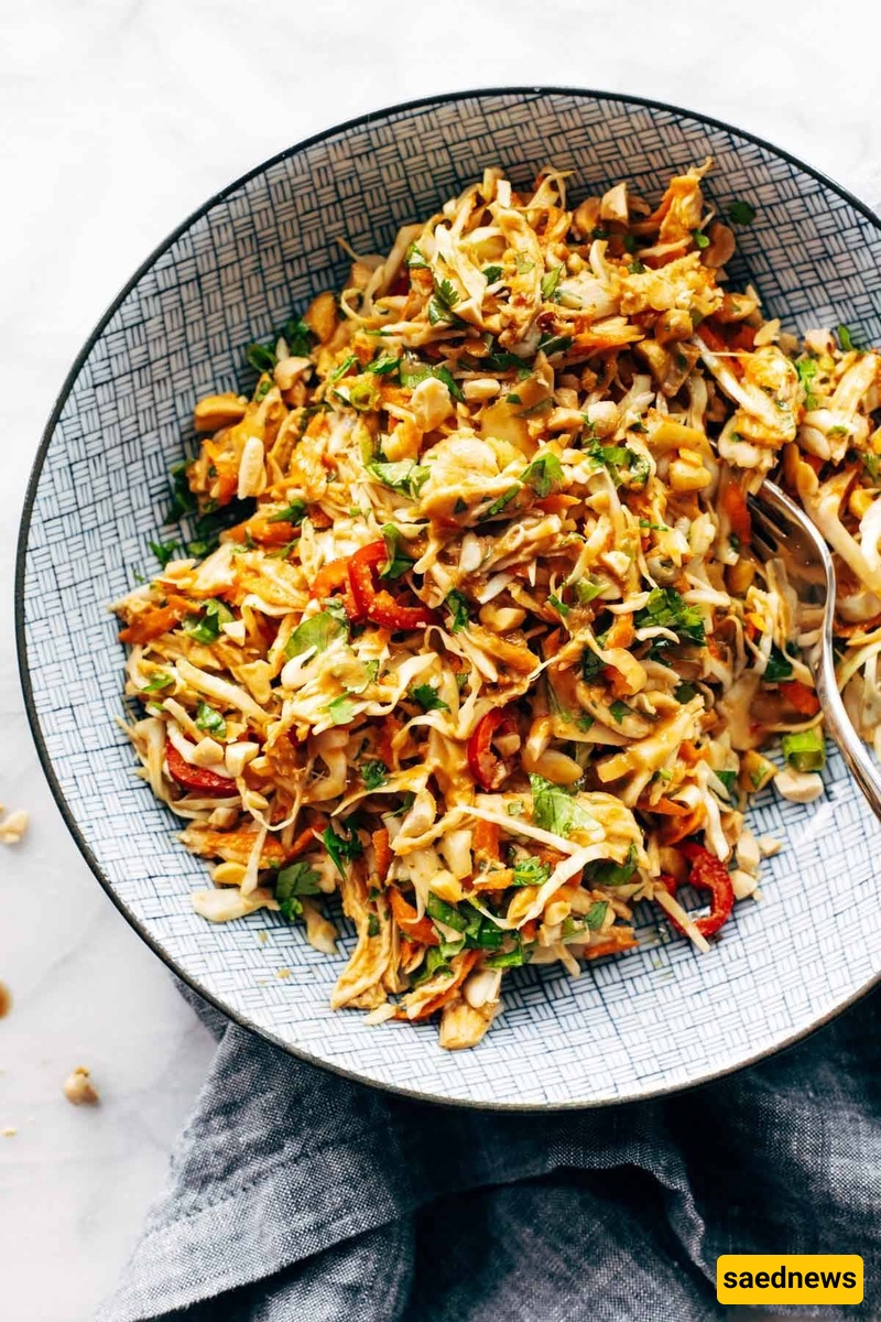 You WILL be Amused by the Explosion of Flavors in Chopped Thai-Inspired Chicken Salad — A Peanut-Lime, Chili-Cilantro Crunch Bowl Perfect for Summer!