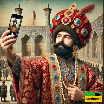 (Photo) When Naser al-Din Shah took the first-ever selfie in history! A behind-the-scenes glimpse into the daily life of the Qajar king / He was basically the influencer of his time.