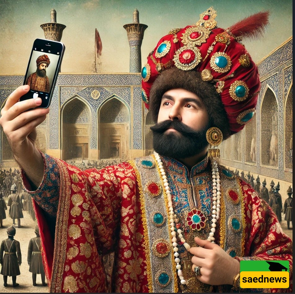 (Photo) When Naser al-Din Shah took the first-ever selfie in history! A behind-the-scenes glimpse into the daily life of the Qajar king / He was basically the influencer of his time.