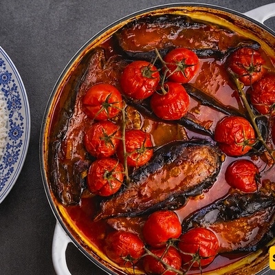 Restaurant-Style Eggplant Stew (Khoresh Bademjan) with Meat and Chicken + Secret to Its Delicious Flavor