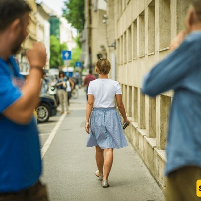Strange Action of a Young Girl Toward Street Harassing Men