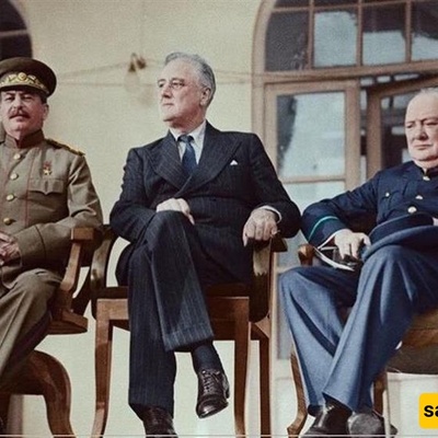 A historical color video of the “Tehran Conference” held at the Soviet Embassy compound in Tehran, with the presence of Winston Churchill.