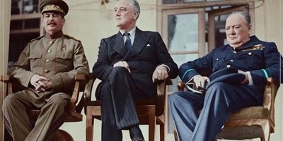 A historical color video of the “Tehran Conference” held at the Soviet Embassy compound in Tehran, with the presence of Winston Churchill.