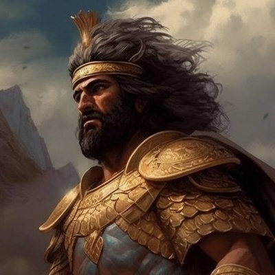 AI-generated Reconstruction of the Face of the Famous Iranian Commander Ariobarzanes.