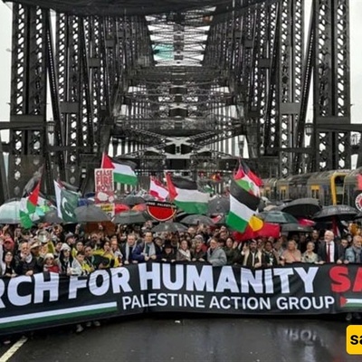 Defying Crackdown, Australians March for Palestine across Iconic Bridge
