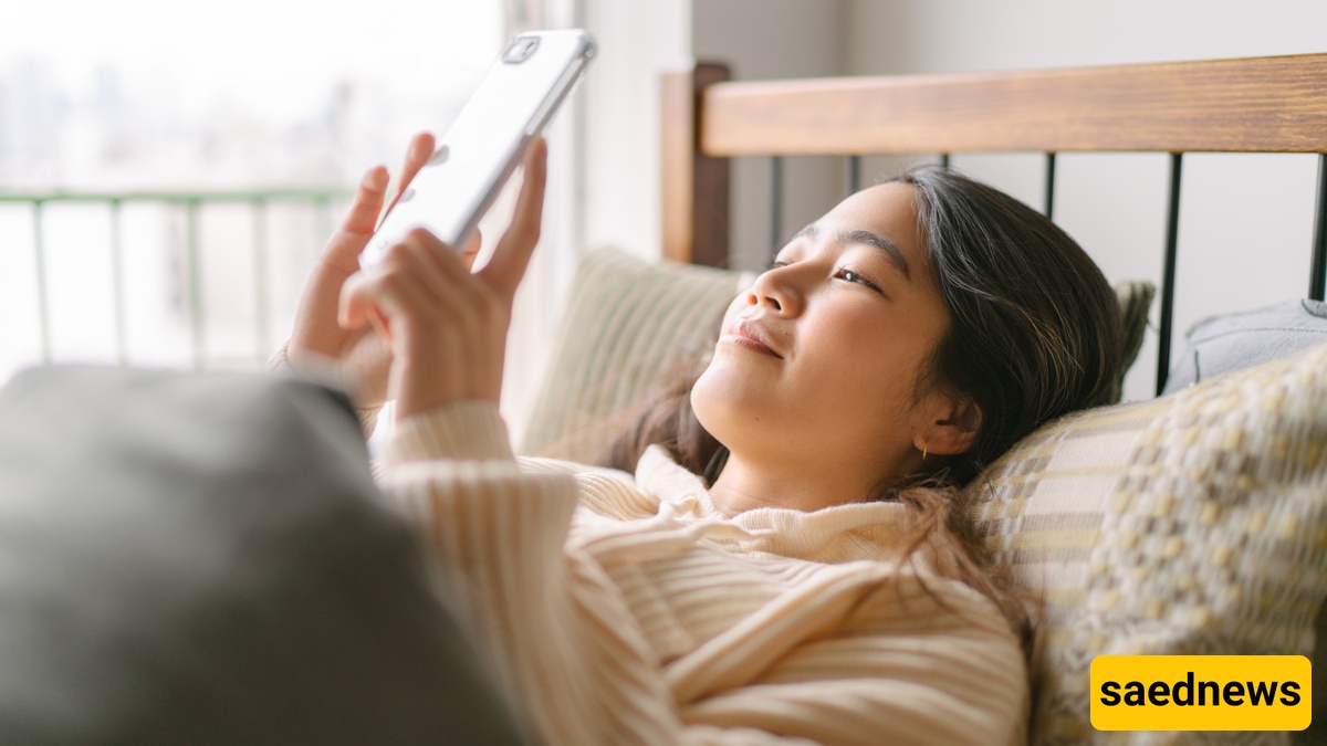 Looking at a phone