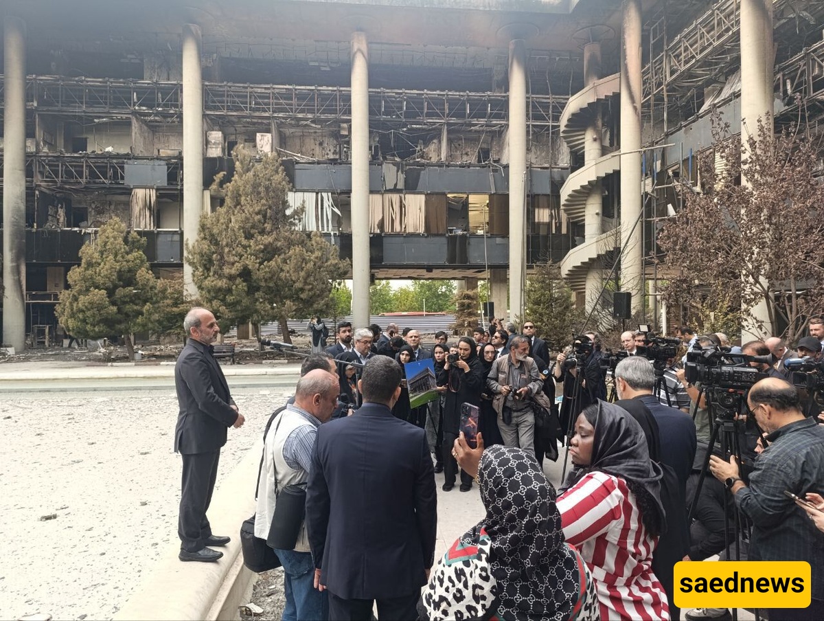 I.R.I.B. Chief Hosts Foreign Ambassadors Visiting Building Struck By Israel
