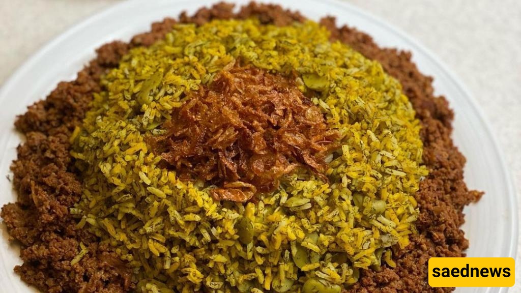 Recipe for Luxurious Saffron Baghali Polo with Ground Meat – A Must-Have for Your Table