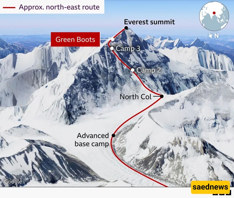 Bringing a body down from 8,500 metres