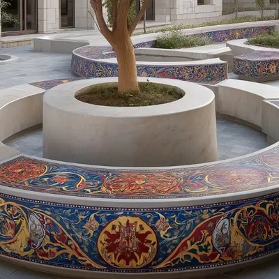 Fusion of Contemporary Architecture and Iranian Art: Circular Bench Inspired by Carpet Patterns / Truly, Art Belongs to Iranians (+Photo)