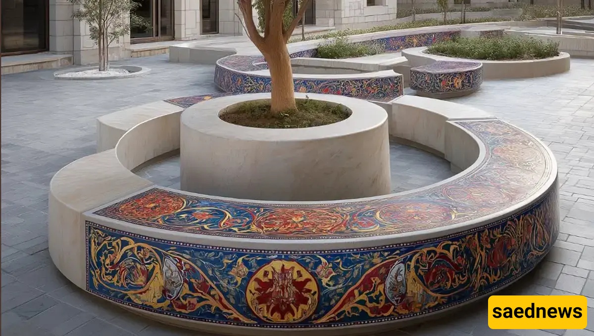 Fusion of Contemporary Architecture and Iranian Art: Circular Bench Inspired by Carpet Patterns / Truly, Art Belongs to Iranians (+Photo)