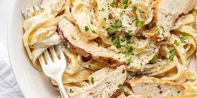 Restaurant-Style Chicken and Mushroom Pasta with Alfredo Sauce Recipe