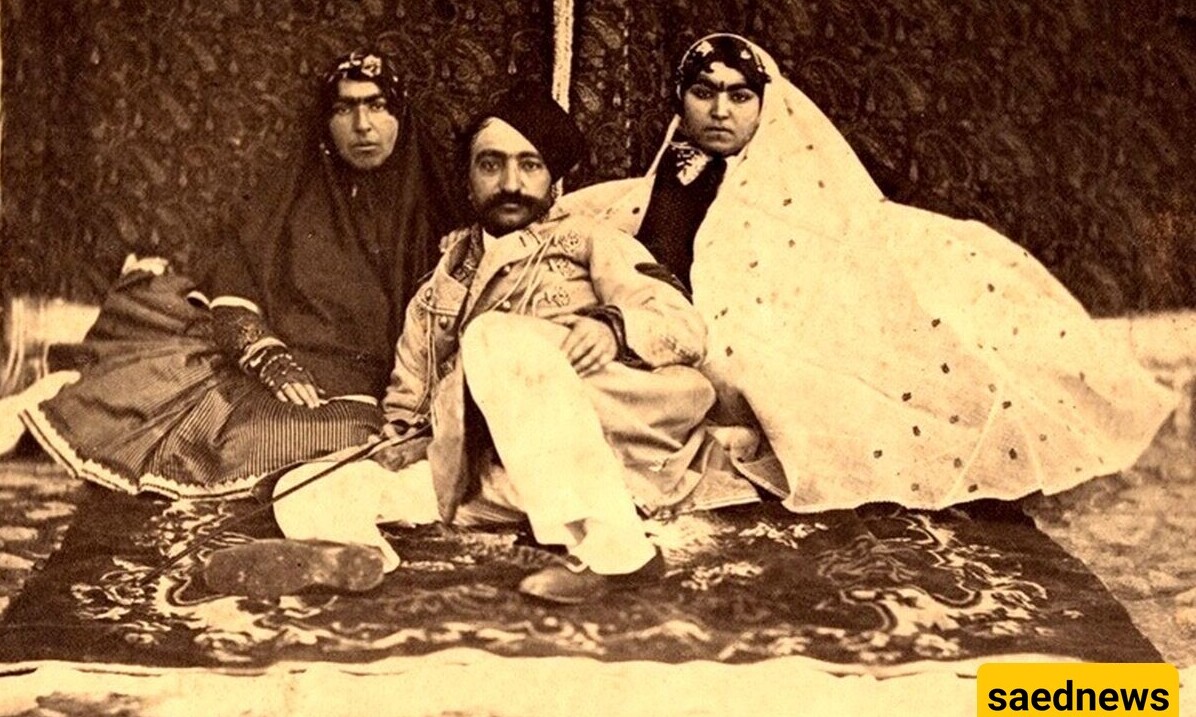 The Funniest Pose of Nasser al-Din with His Fiery Mustache with Shams al-Dawlah and Aliyeh Khanum in the World of Studio Ghibli Anime — What a Vibe 😂 + Photo