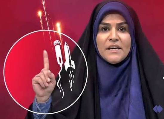 The viral image of Sahar Emami's pose during the Israeli attack on IRIB, resembling that of the Supreme Leader, Haj Qasem (Soleimani)and other military commanders and officials.(Photo)