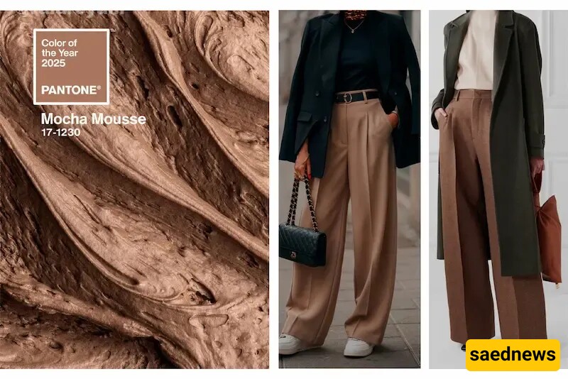 Very Stylish Winter Outfits with the 2025 Colors of the Year: Mocha Mousse and Cinnamon Brown.