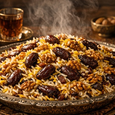 Authentic Ahvazi Date Rice (Kharma Polo): A Traditional Meatless Dish for Simple, Low-Energy Days