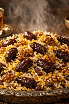 Authentic Ahvazi Date Rice (Kharma Polo): A Traditional Meatless Dish for Simple, Low-Energy Days