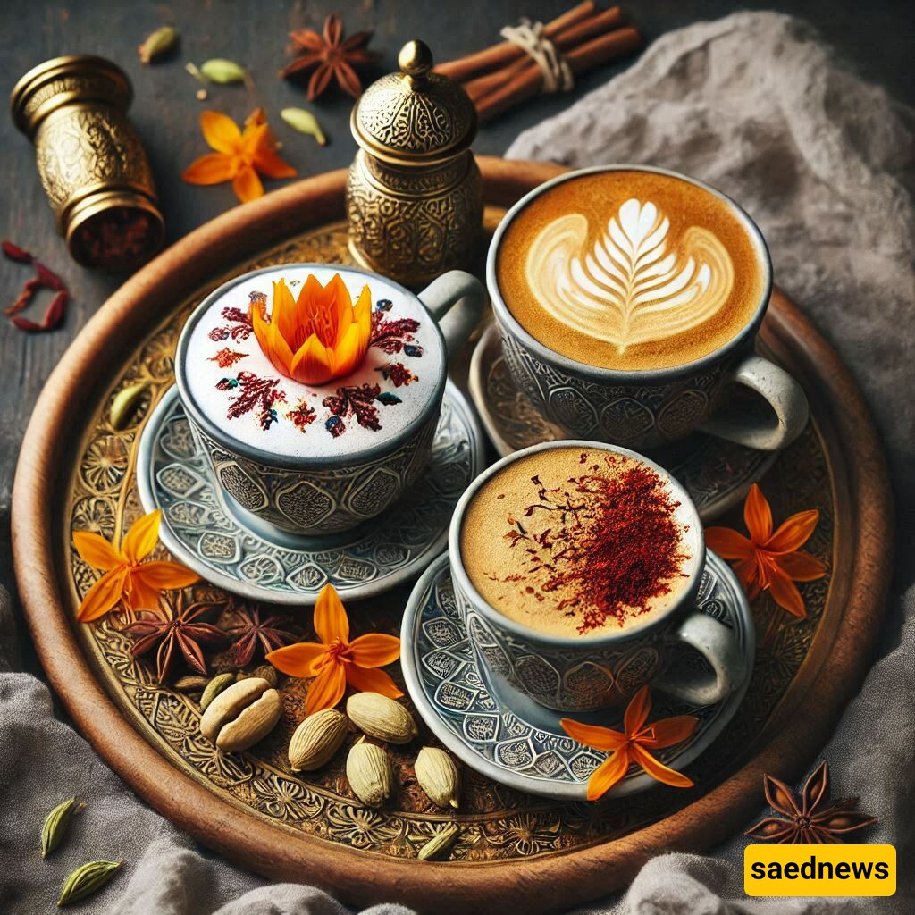 Saffron and Cardamom Lattes