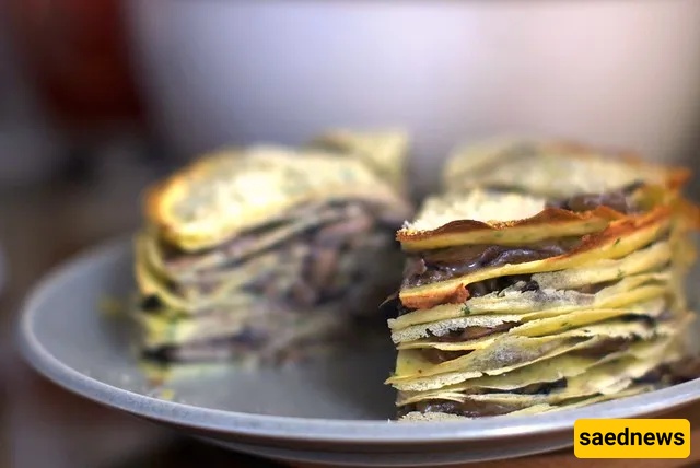 Mushroom Crêpe Cake